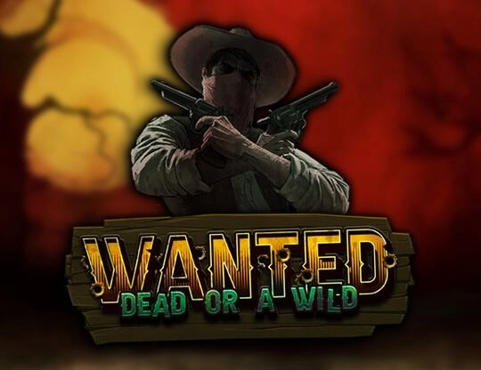 Wanted Dead or a Wild -kolikkopelin kansikuva, jossa revolvereita pitelevä lainsuojaton